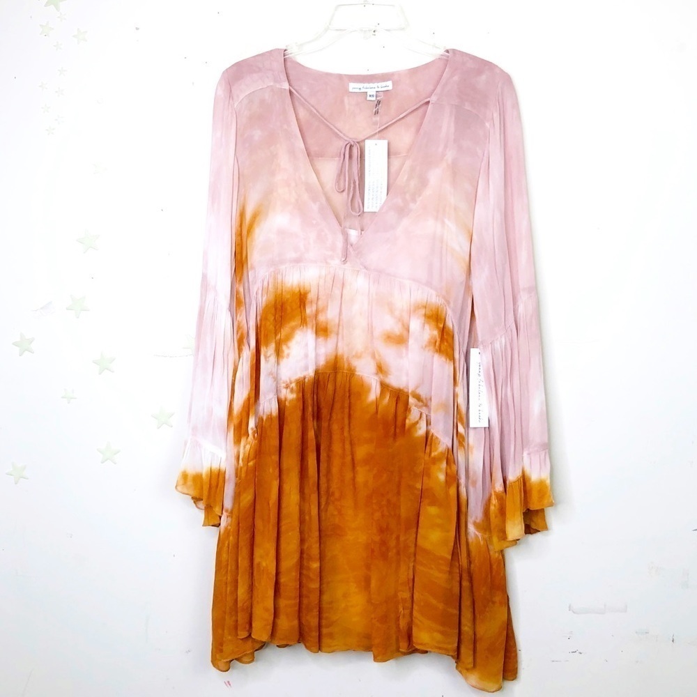 Young fabulous and broke tie-dye BoHo mini Dress